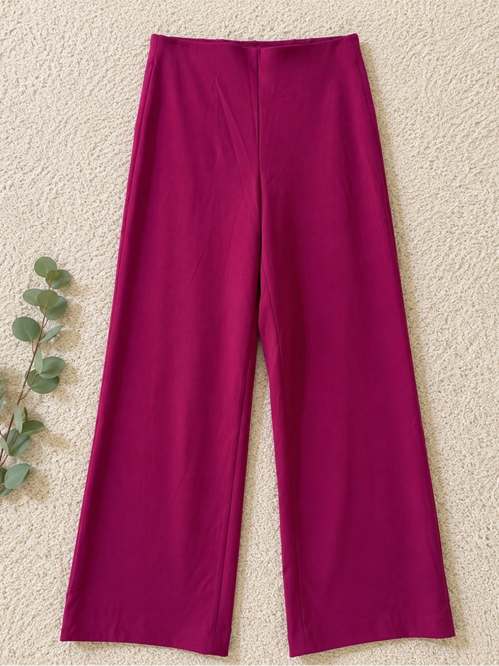 WHBM Wide Leg Pants in Deep Berry